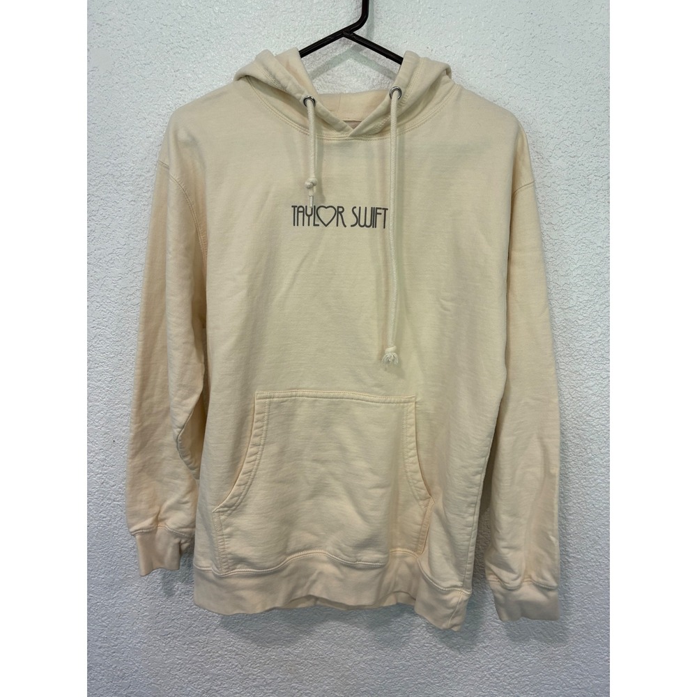 Taylor Swift The Eras Tour Hoodie Beige Cream Graphic Pullover Sweatshirt Medium